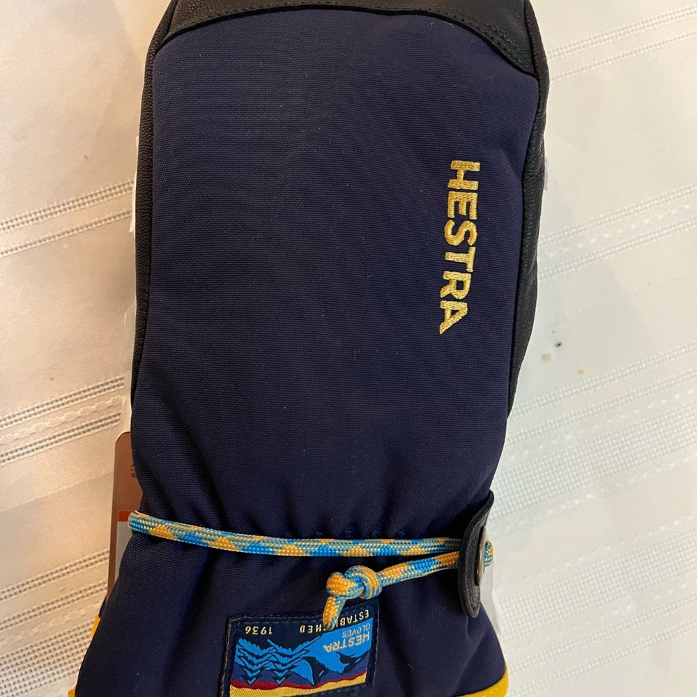 Hestra Navy and Gold Mittens